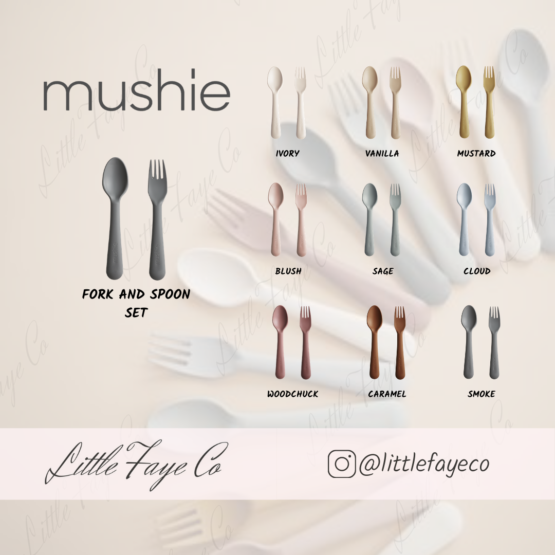 Mushie - Dinnerware Fork & Spoon Set