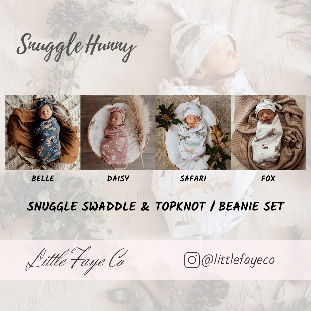 Snuggle Hunny - Snuggle Swaddle & Topknot / Beanie Set