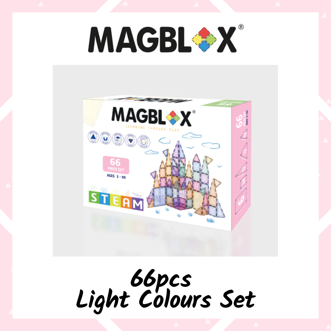Magblox - 66pcs Light Colours Set | Magnetic Tiles