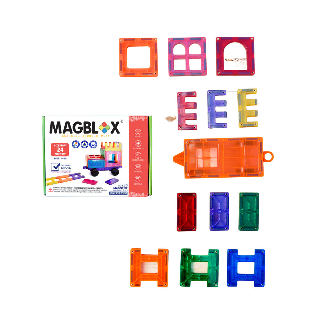 Magblox - 24pcs Car Accessory Set | Magnetic Tiles